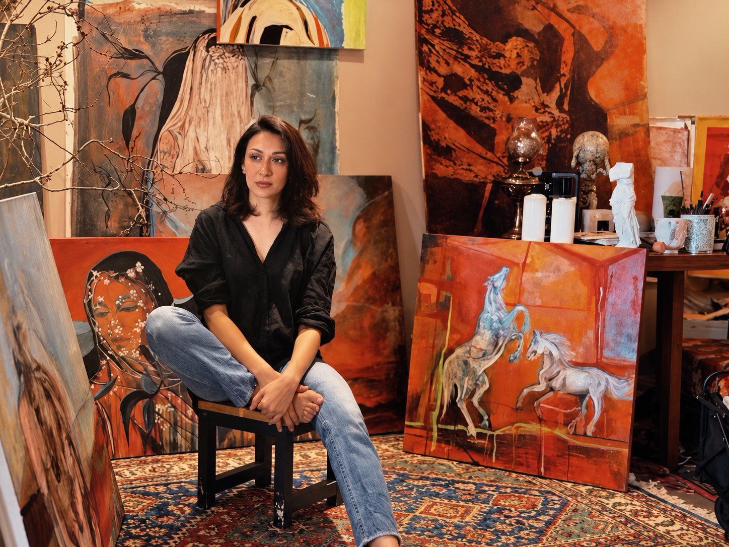 Sana Shah in her studio